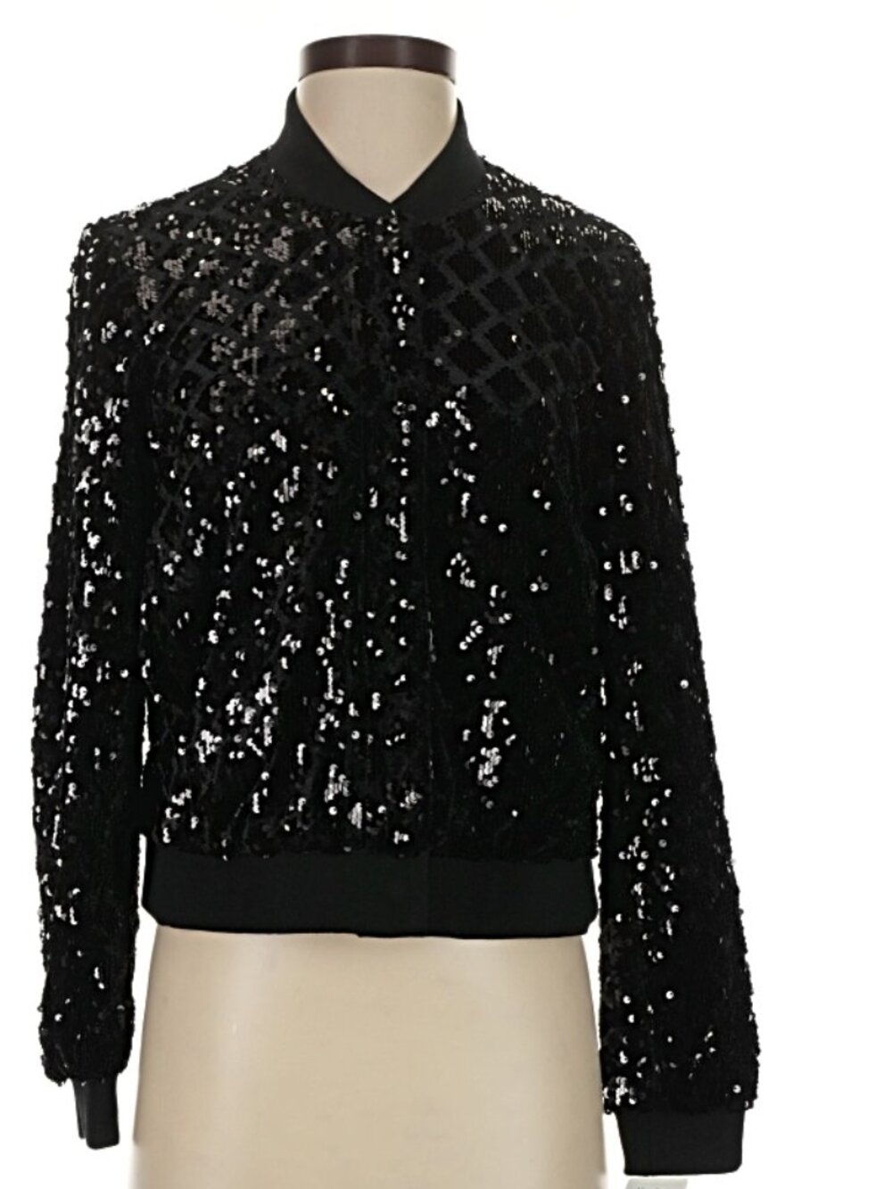 NWT Nanette Lepore Black full sequin team jacket, size Small